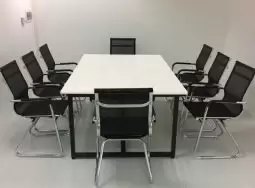 Bàn Phòng Họp Văn Phòng Chân Sắt 2m Gỗ Melamin