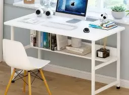 Bàn làm việc Văn Phòng mặt gỗ MDF phủ Melamine chân sắt BLV09